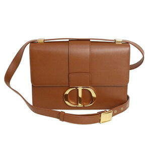 Christian Dior Montaigne Shoulder Bag Crossbody Brown Calf Leather